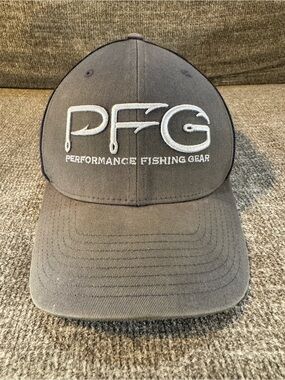 Columbia PFG Performance Fishing Gear Mesh Snap Back Hat Charcoal Gray